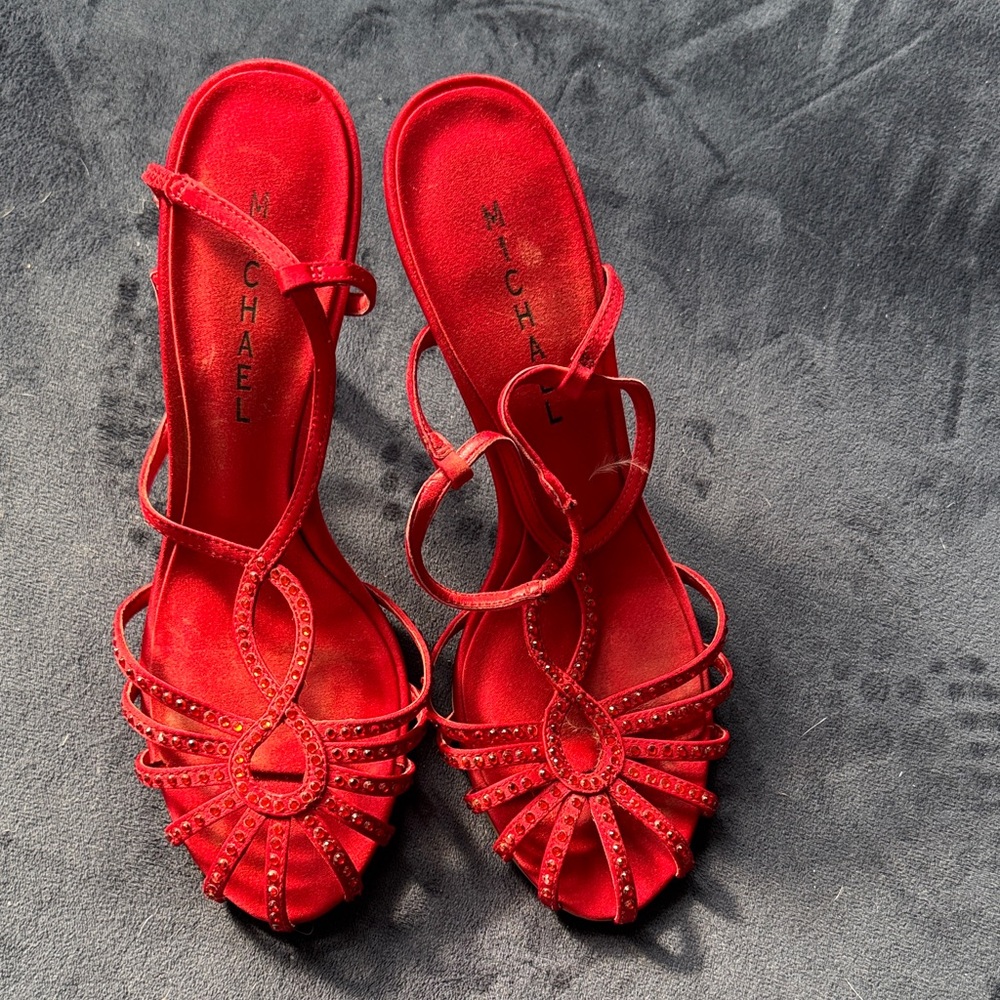 Michaels Vibrant Red Strappy Heels